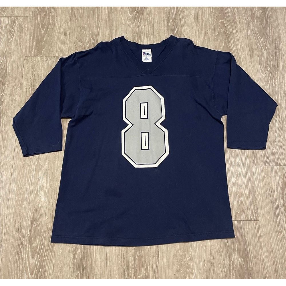 Vintage Woman's Pro Player Troy Aikman #8 blue XL